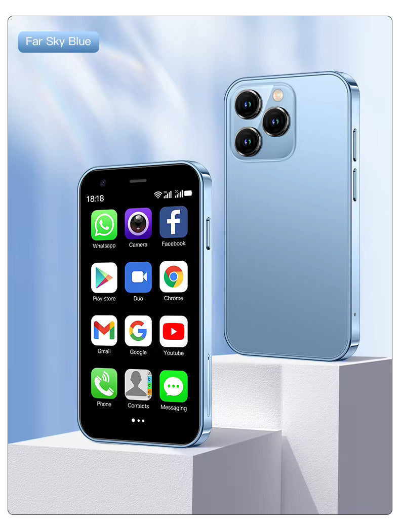 מיני סמארטפון אנדרואיד 16GB רשת 4G דגם xs16 עם מצלמה 5 מגה פיקסל בגודל 11X8 ס"מ